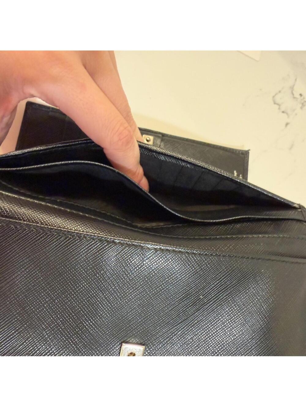 Salvatore Ferragamo Gancini Logo Long Black Leather Continental Wallet - Picture 9 of 15